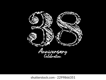 38 years anniversary celebration logotype white vector, 38th birthday logo, 38 number design, anniversary year banner, anniversary design elements for invitation card and poster. number design vector