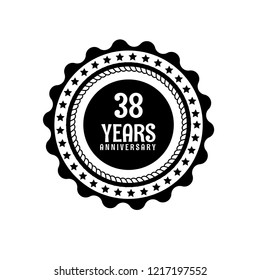 38 Years Anniversary Celebration Simple Emblem Stock Vector (Royalty ...