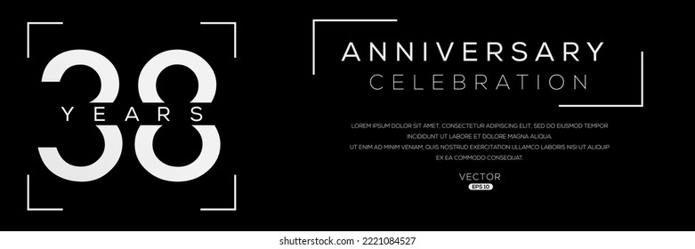 38 years anniversary celebration template, Vector illustration.