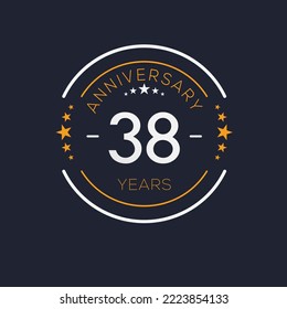 38 years anniversary celebration template, Vector illustration.