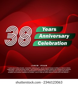 38 years anniversary celebration template design illustration