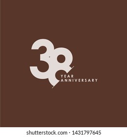 38 Years Anniversary Celebration Vector Template Design Illustration