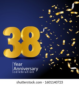 38 Years Anniversary Celebration Vector Template Design Illustration