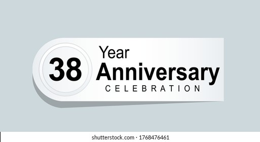 38 Years Anniversary Celebration Vector Template Design Illustration