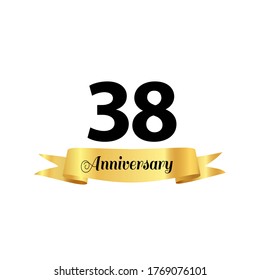 38 Years Anniversary Celebration Vector Template Design Illustration