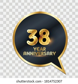 38 Years Anniversary Celebration Vector Template Design Illustration