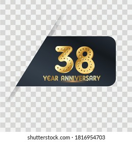 38 Years Anniversary Celebration Vector Template Design Illustration