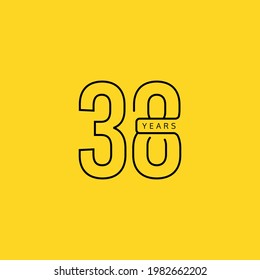 38 Years Anniversary Celebration Vector Template Design Illustration