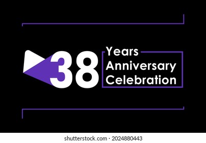 38 Years Anniversary Celebration Vector Template Design