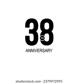 38 Years anniversary celebration vector template design illustration