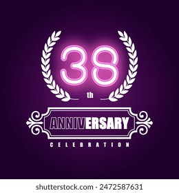 38 years anniversary celebration vector template design illustration