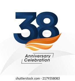 38 years anniversary design template. vector template illustration