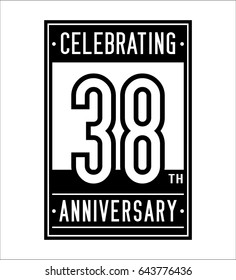 38 years anniversary design template. Vector and illustration.