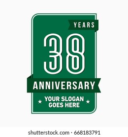 38 years anniversary design template. Vector and illustration.