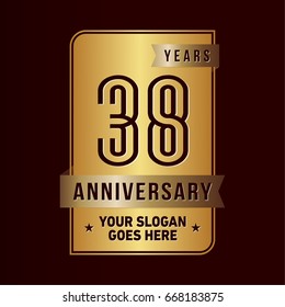 38 years anniversary design template. Vector and illustration.