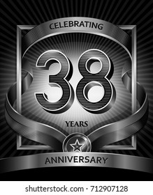 38 years anniversary design template for invitation, advertising, banner, vector design