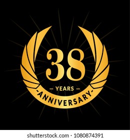 38 years anniversary. Elegant anniversary design. 38 years logo.