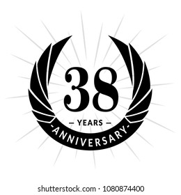 38 years anniversary. Elegant anniversary design. 38 years logo.