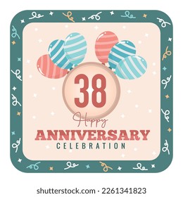 38 years anniversary logo with balloon design template vector design abstract