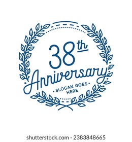 38 years anniversary logo collection. 38th years anniversary celebration hand drawn logotype. Vector and illustration