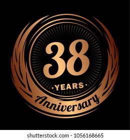 38 years anniversary. Anniversary logo design. 38 years logo.