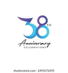 38 years anniversary logo design. Anniversary logo design template.