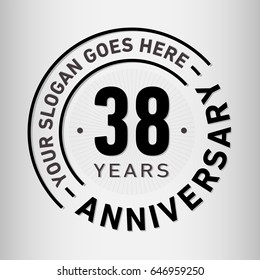 38 years anniversary logo template. Vector and illustration.