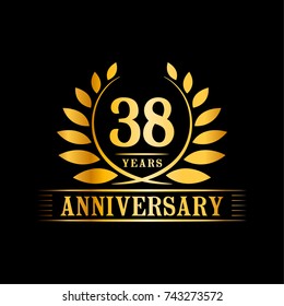 38 Years Anniversary Logo Template.