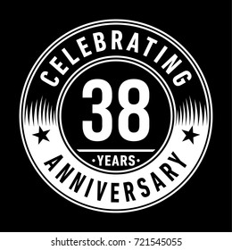 38 years anniversary logo. Vector and illustration.