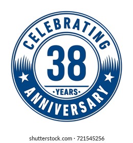 38 years anniversary logo. Vector and illustration.