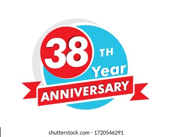38 years anniversary logotype. Celebration 38th anniversary celebration design
