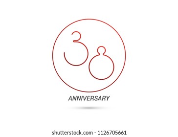 38 Years Anniversary logotype with rounded and simple red colored font numbers isolated on white background for company celebration event, birthday