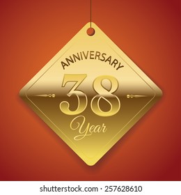 38 Years Anniversary poster / template/ tag design Vector