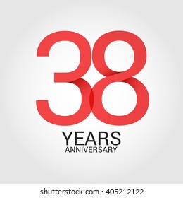 38 years anniversary, signs, symbols. simple design.