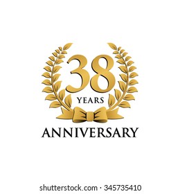 38 years anniversary wreath ribbon logo 