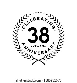 38 years design template. 38th vector and illustration.