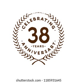 38 years design template. 38th vector and illustration.