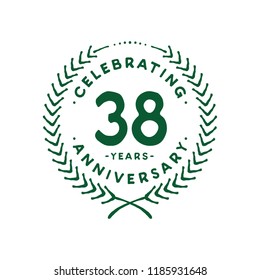 38 years design template. 38th vector and illustration.
