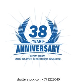 38 years design template. Anniversary vector and illustration template.