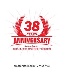 38 years design template. Anniversary vector and illustration template.