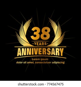 38 years design template. Anniversary vector and illustration template.