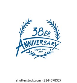 38 years design template. Vector and illustration. 38th years logo.