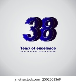 38 years of excelence anniversary celebration , vector template design illustration