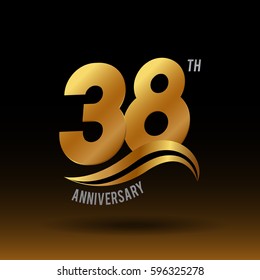 38 years golden anniversary logo celebration