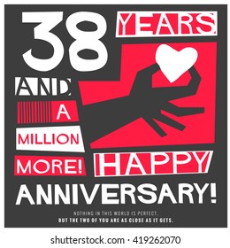 38 Years Happy Anniversary (Vector Illustration Concept Design)