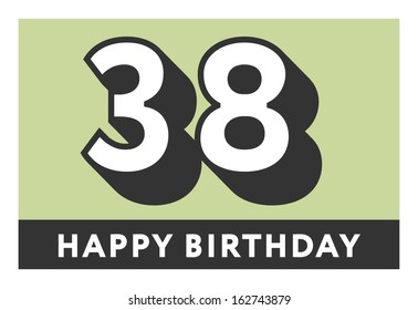 38 years happy birthday card