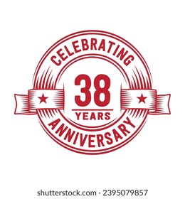 38 years logo design template. 38th anniversary vector and illustration.