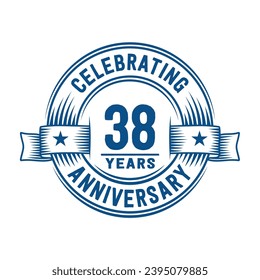 38 years logo design template. 38th anniversary vector and illustration.