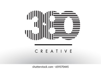 380 Black and White Number Logo Design with Vertical and Horizontal Lines.