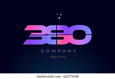 380 pink blue purple number digit numeral dots creative company logo vector icon design template